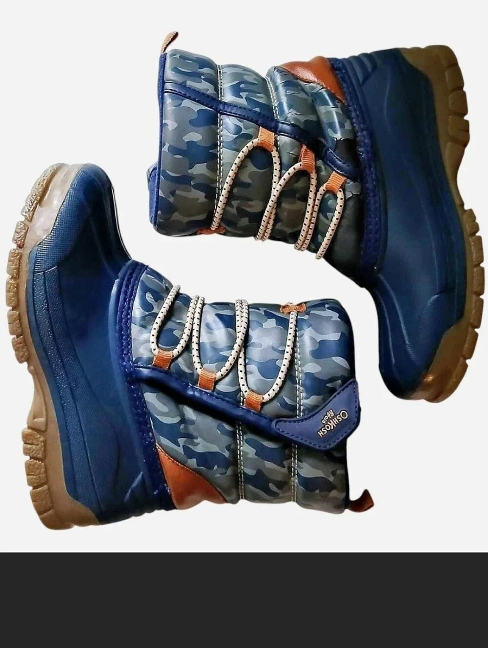 Osh Kosh B'gosh Boys Size 10 Duck Boots Blue Thermal Lined